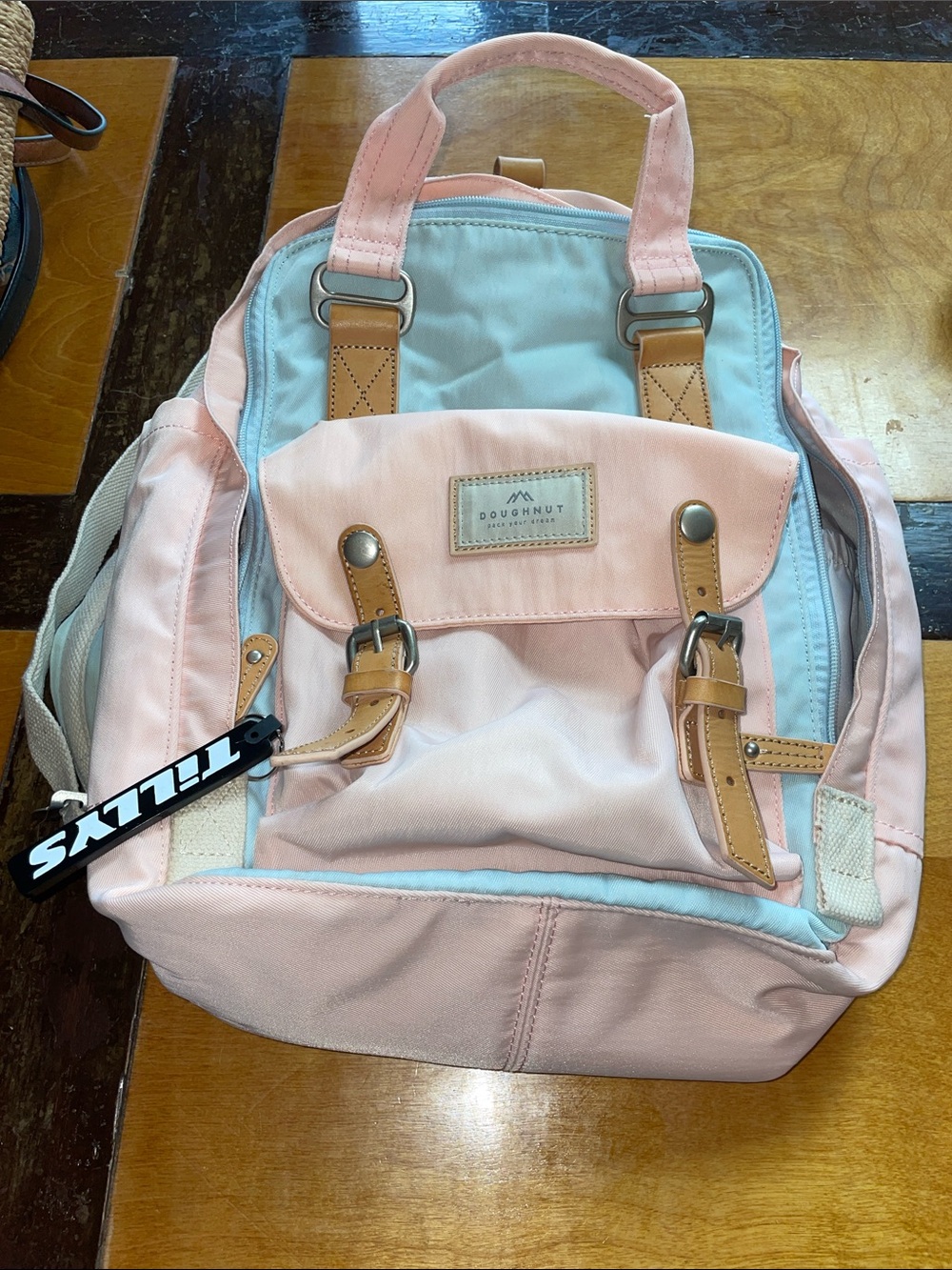 DOUGHNUT Pink & Light Blue Canvas Backpack